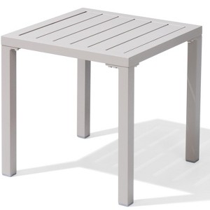 Crestlive Products Aluminum Outdoor Side Table Pool Lounge Chair Side Table Weather Resistant Small Square Coffee End Table - 1 of 4