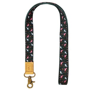 Wrapables Lanyard Keychain and ID Badge Holder, Unicorns Black - 1 of 4
