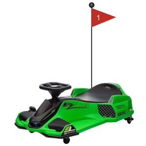 12V Kids Drift Car, Electric Go-Kart w/45W Motor, 5 MPH Variable Speed, Music, LED Lights, USB, Safety Alarm - 1 of 4
