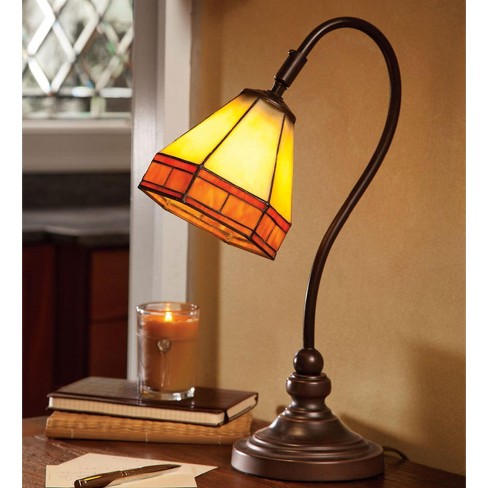 Tiffany-style Stained Glass Mission Style Desk Lamp - Plow