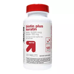 Biotin with Keratin Dietary Supplement Tablets - 120ct - up & up™
