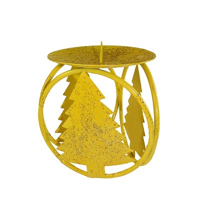 Northlight Club Pack of 72 Yellow Christmas Tree Pillar Candle Holders 4.25"