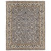 Tan and Gray Wool Oriental Hand Knotted Area Rug With Fringe - 4 of 4