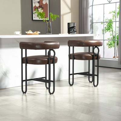 NicBex Set of 2 Bar Stools for Kitchen Island,Modern Counter Bar Stools with Metal Frame,Bar Chairs for Dining Rooms,Kitchens Islands