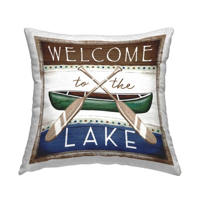 Stupell Industries Welcome Lake Rustic Canoe, 18 x 18