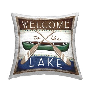 Stupell Industries Welcome Lake Rustic Canoe, 18 x 18 - 1 of 3