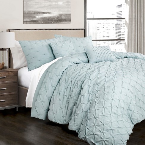 Lush Décor 5pc King Ravello Pintuck Comforter Set Light Blue : Target