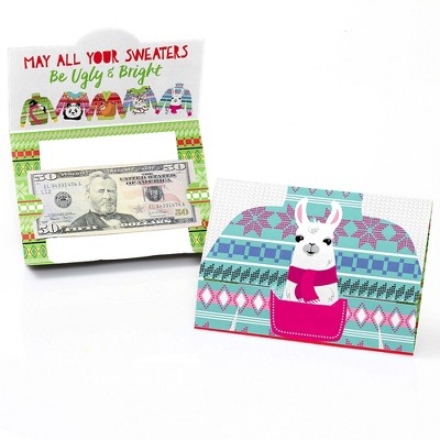 Big Dot of Happiness Wild and Ugly Sweater Party - Holiday and Christmas Animals Party Money and Gift Card Holders - Set of 8