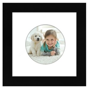 Americanflat 6" x 6" Picture Frame with Mat - Round & Heart Designs - Stylish Decor for Living Rooms, Dorms, Offices & More - 1 of 4