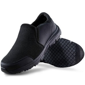 Furuian Waterproof Slip Resistant Work Shoes Food Service Shoes Water Resistant Slip On Chef Kitchen Shoes Black - 1 of 4