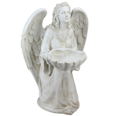 Northlight 19.75" Angel with Shell Religious Outdoor Patio Garden Statue Bird Feeder - White