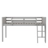 CAVINAS Full Size Loft Bed Wooden Bed Frame with Guardrail and Removable Ladder for Bedroom, Space Saving, Gray - 3 of 4