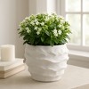 Decorative Ceramic Flower Pot for Home Decor - Indoor and Outdoor Planter - Art-Inspired Plant Pot for Garden, Patio, Shelf, or Entryway - 5" White - 2 of 4