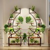 Plant Stand Indoor With Grow Lights - 6 Tiered Metal Plant Shelf With Wheels, Large 64" Tall Half Moon Plant Shelf - 2 of 4