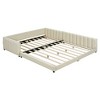 KIGFTSOD Queen Size & Twin XL Size Upholstered Platform Bed, Mother & Child Bed, PU Leather - 3 of 4
