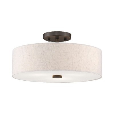 Livex Lighting Meridian 3 - Light Semi-Flush Mount in  English Bronze