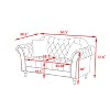 Velvet Rolled Arm Chesterfield Loveseat Sofa with Two Pillow,Tufted for Office Home - 3 of 4