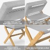 Bamboo folding footstool with bamboo X-legs and seat cushion, suitable for bedroom and living room use - 4 of 4