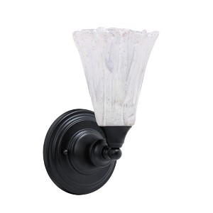 Toltec Lighting Any 1 - Light Sconce in  Matte Black with 5.5" Fluted Italian Ice Shade - 1 of 1