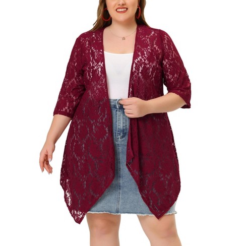 Plus size 2025 maroon cardigan