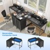 L Shaped Desk with Power Outlets & LED Lights, Computer Desk with Drawers & Shelves, Corner Desk Gaming Desk Home Office Desk - 3 of 4