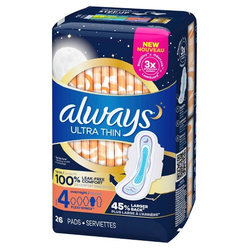 Always Ultra Thin Overnight Pads : Target