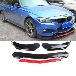 Front Bumper Lip Spoiler And Side Skirt Splitter Kit, Sturdy ABS Side Skirts Lip, Chin Spoiler Diffuser Protector, Front Bumper Lip Body Kit - 1 of 4