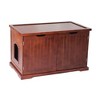 Merry Products Pet Cat Washroom Bench with Removable Partition Wall, Walnut + Merry Products Decorative Pet Cage w/ Protection Box End Table, Black - 2 of 4