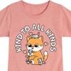 Girls' - Instant Message - Kawaii Cat with Mice Kind To All Kinds Fitted Short Sleeve Graphic T-Shirt - 2 of 4
