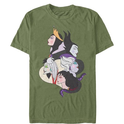 Men's Disney Princesses Wicked Witch Profiles T-shirt - Military Green ...