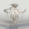 Minka Lavery Modern Ceiling Light Semi Flush Mount Fixture 17 1/4" Polished Nickel 4-Light Openwork Bowl Shade for Bedroom Kitchen - 2 of 3