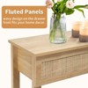 Wooden 2 tier 3 drawer MDF 130*30*81cm Rattan Entryway Table - 4 of 4