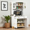 Modern Kitchen Pantry Cabinet with Glass Doors, Drawer & Adjustable Shelves, Freestanding Storage Sideboard for Dining Room or Living Room - 4 of 4