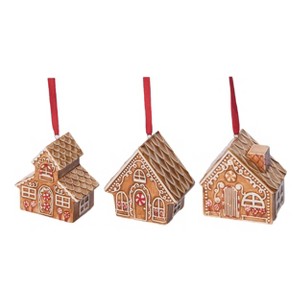 Transpac Ceramic Gingerbread Cookie Ornament Set of 3 Christmas Home Decorations - 1 of 2