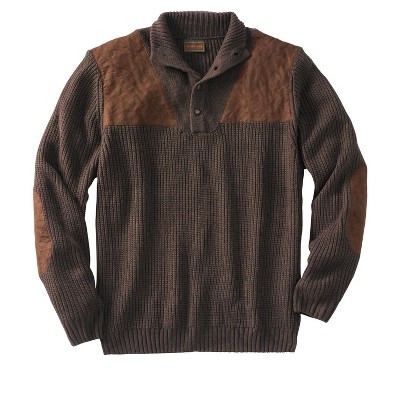Boulder Creek By Kingsize Men's Big & Tall Patch Sweater With Mock Neck ...