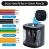 Aoibox Electric Pencil Sharpener, Dual Hole Sharpeners for No.2 & Colored Pencils, Small & Portable for Kids, School & Home Use - 2 of 4