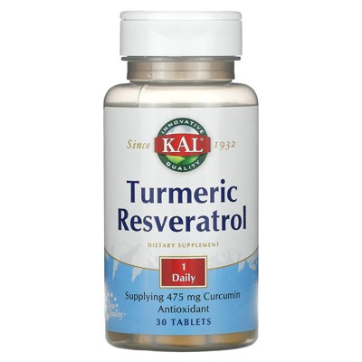 KAL Turmeric Resveratrol, 30 Tablets