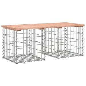 vidaXL Garden Bench Wood Color, Silver Solid Douglas Wood, Galvanized Steel - 1 of 4