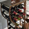 Gulches 11 Bottle Wine Rack, 5 Tier Freestanding with Hanging Wine Glass Holder, Rustic Brown Storage Shelves for Kitchen Dining - 3 of 4