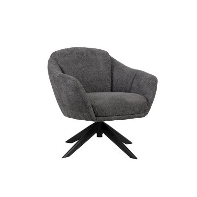 New Classic Furniture,Fleming Metal and Fabric Swivel Lounge Chair in Gray