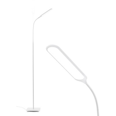 Image of Sympa LED Floor Lamp Adjustable Gooseneck Super Bright Dimmable Standing Lamp with Touch Control Stable Base for Living Room & Bedroom Office in White