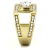 Slickblue Men's Stainless Steel Ring with IP Gold Finish and Clear CZ Center, Size 8-13 - 4 of 4