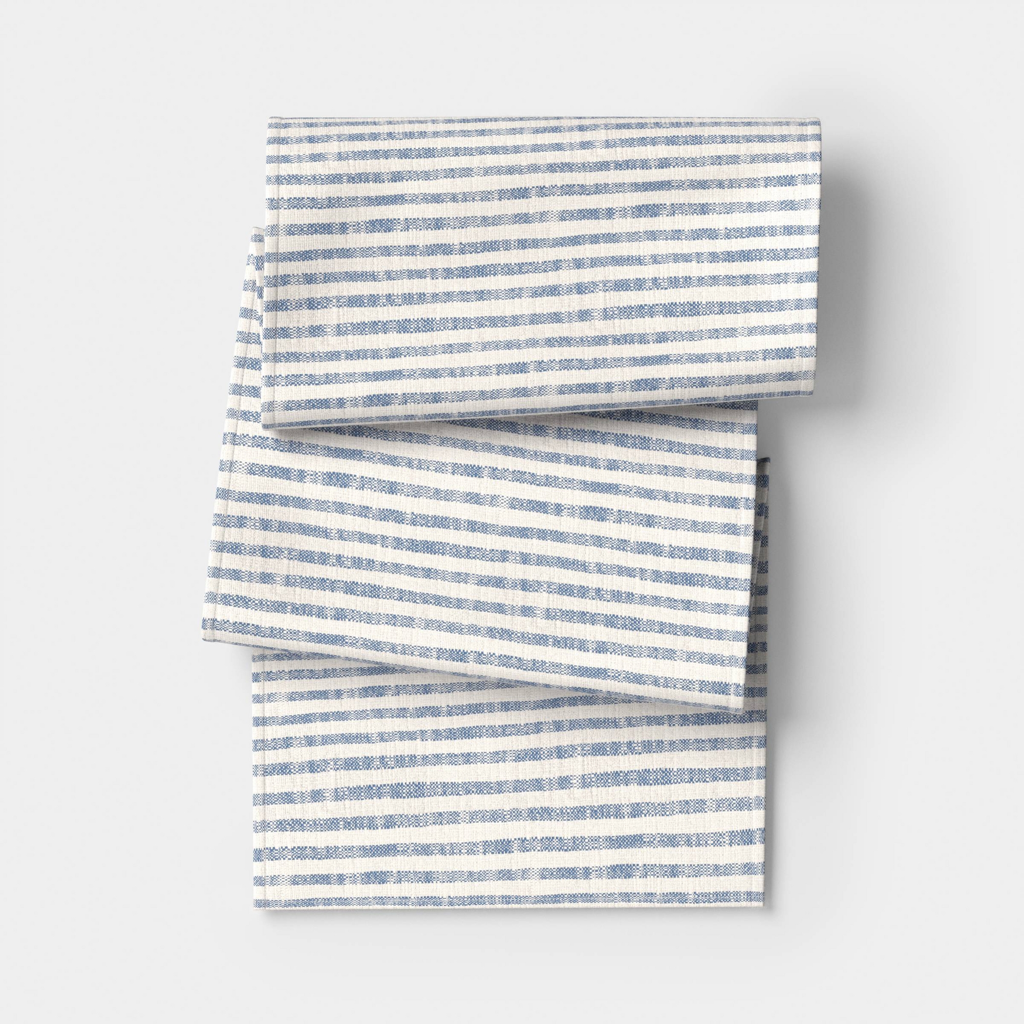 72"x14" Table Runner Blue Striped - Threshold™