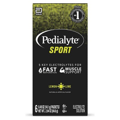 Pedialyte Sport Electrolyte Powder - Lemon Lime - 6ct/0.6oz