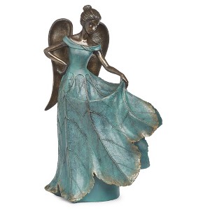 Roman 20" Angel with Dress Bird Bath Outdoor Garden Statue Bronze - 1 of 4