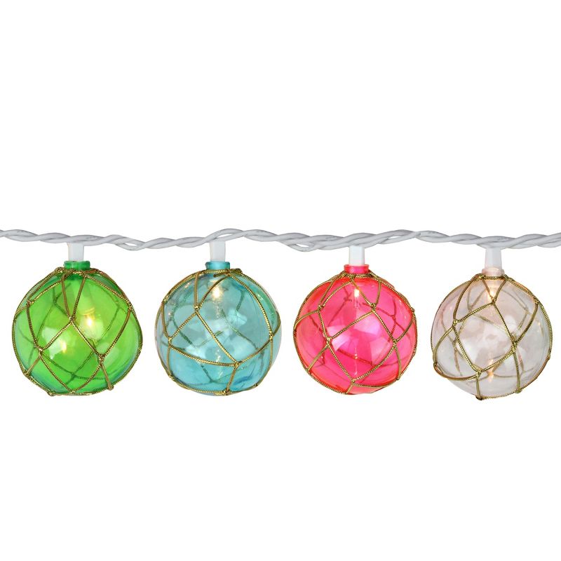 Northlight 10-Count Pink and Green Globe Summer Patio String Light Set, 6.5 ft White Wire, 1 of 3