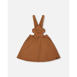 Deux par Deux Girl Quilted Overall Dress Mocha - 1 of 4