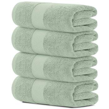 White Classic Luxury 100% Cotton Bath Towels Set of 4 - 27x54"