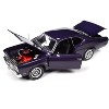 1970 Plymouth Duster 340 Violet Metallic with Black Stripes "Mecum Auctions" 1/18 Diecast Model Car by Auto World - 2 of 4