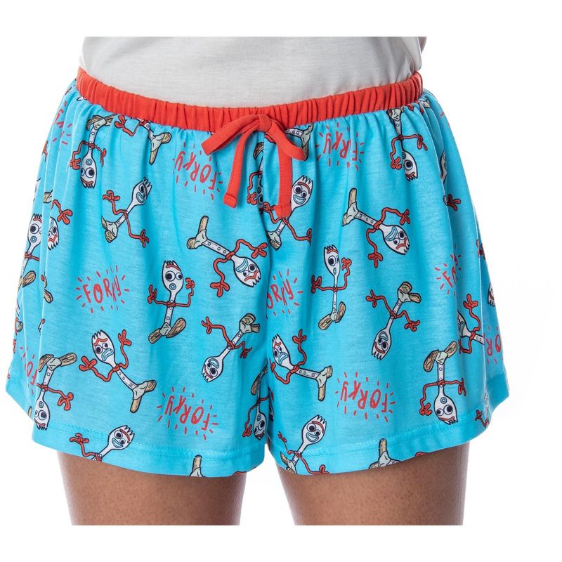 Disney Women's Toy Story Forky Shirt and Shorts 2 Piece Pajama Set Forky, 4 of 6